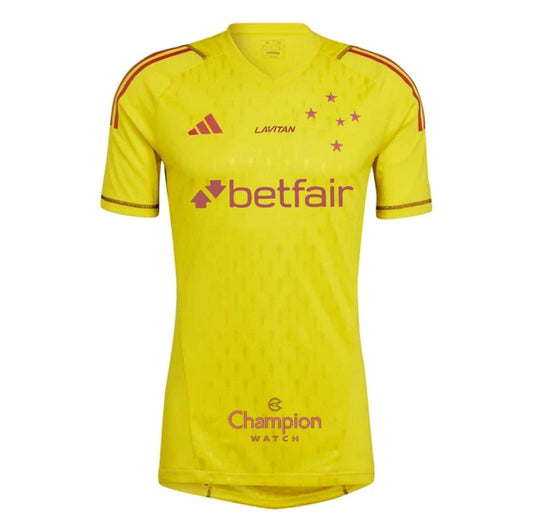 Cruzeiro 24/25 Goalkeeper  - Yellow - All Sponsors - Fan Version