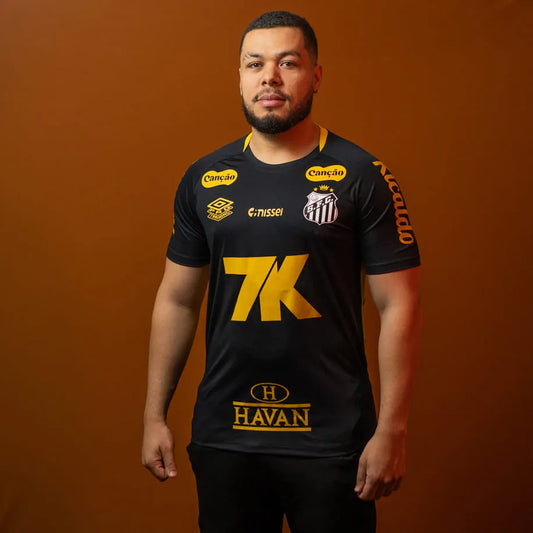 Santos Training 2025 All Sponsors Black/Yellow -