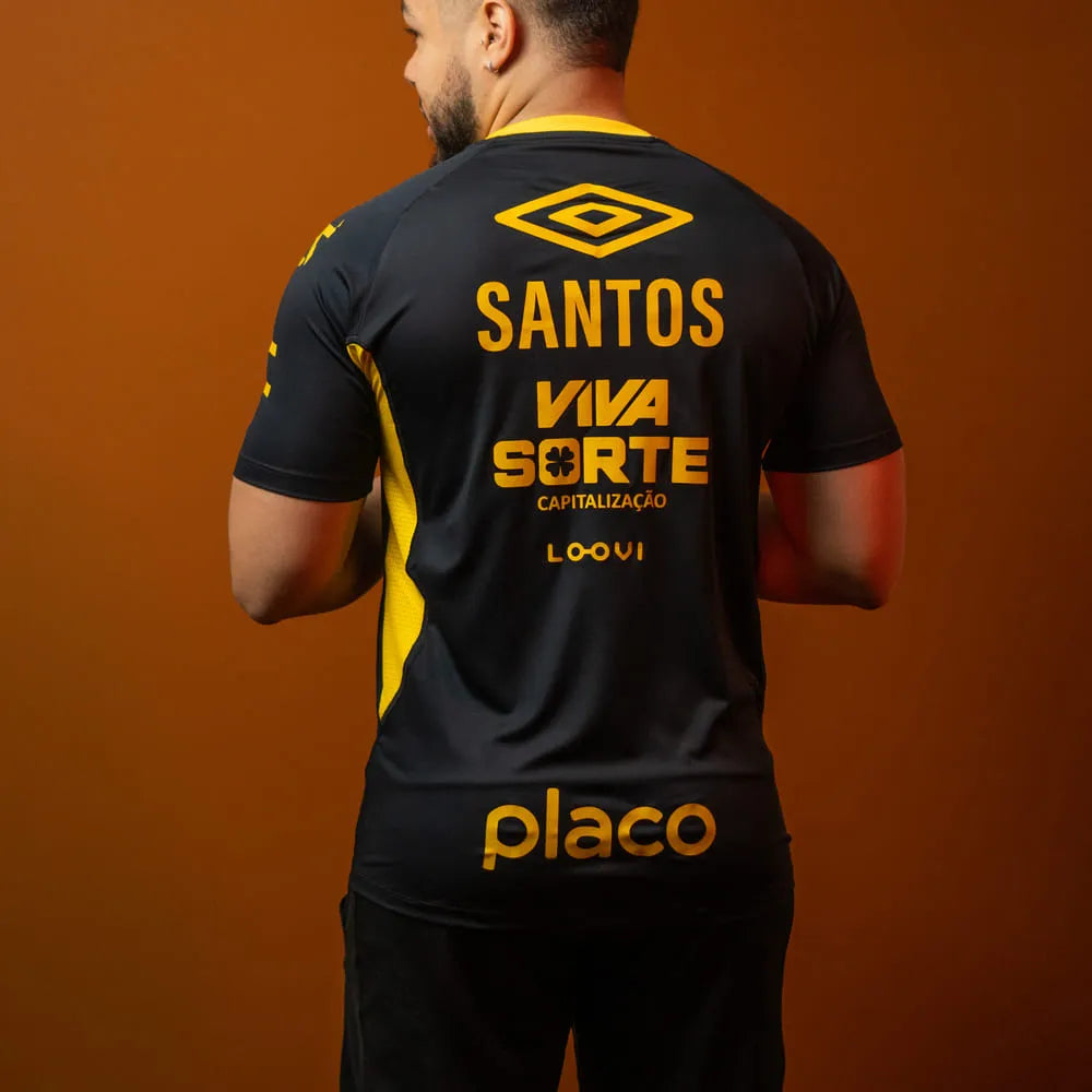 Santos Training 2025 All Sponsors Black/Yellow -