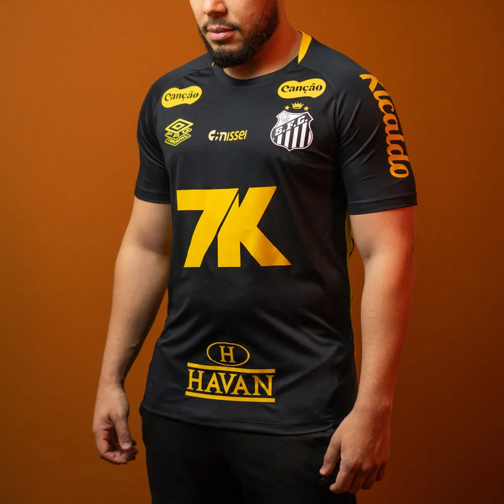 Santos Training 2025 All Sponsors Black/Yellow -